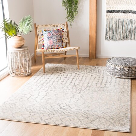 Safavieh 5 ft. 3 in. x 7 ft. 6 in. Tulum Rectangle Power Loomed Area RugIvory & Grey TUL270A-5